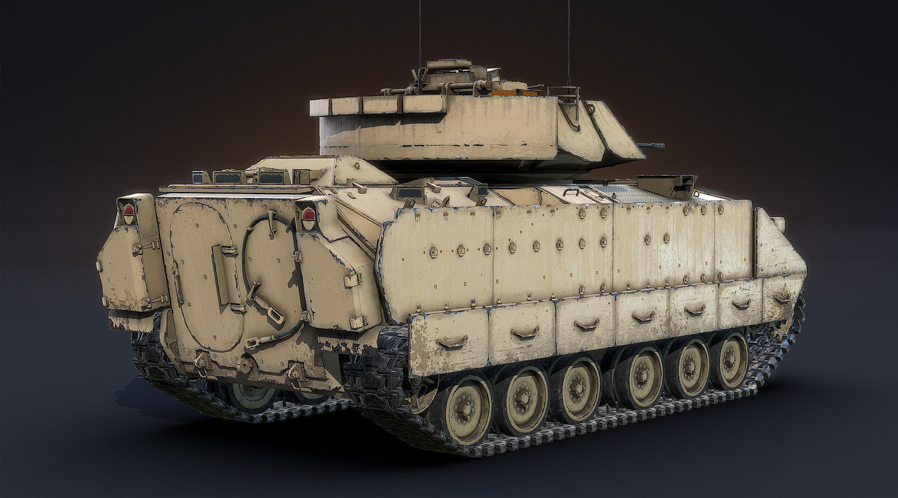 M2A2 Bradley LOD1 Low-poly 3D model_4