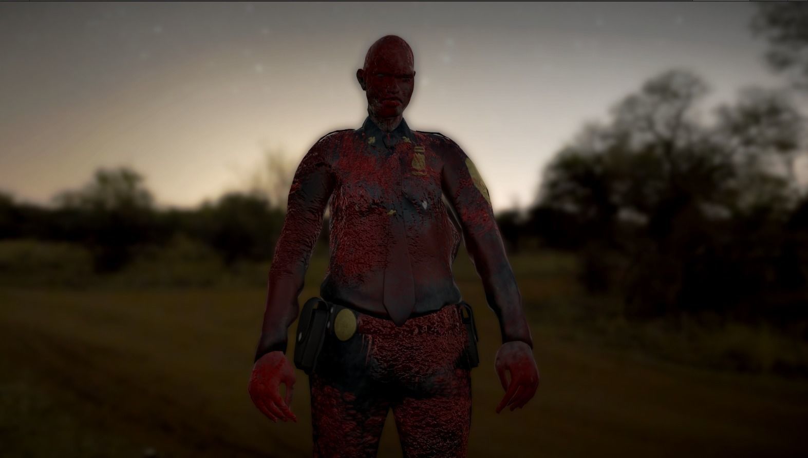 Zombie Police Officer Low-poly 3D model_1