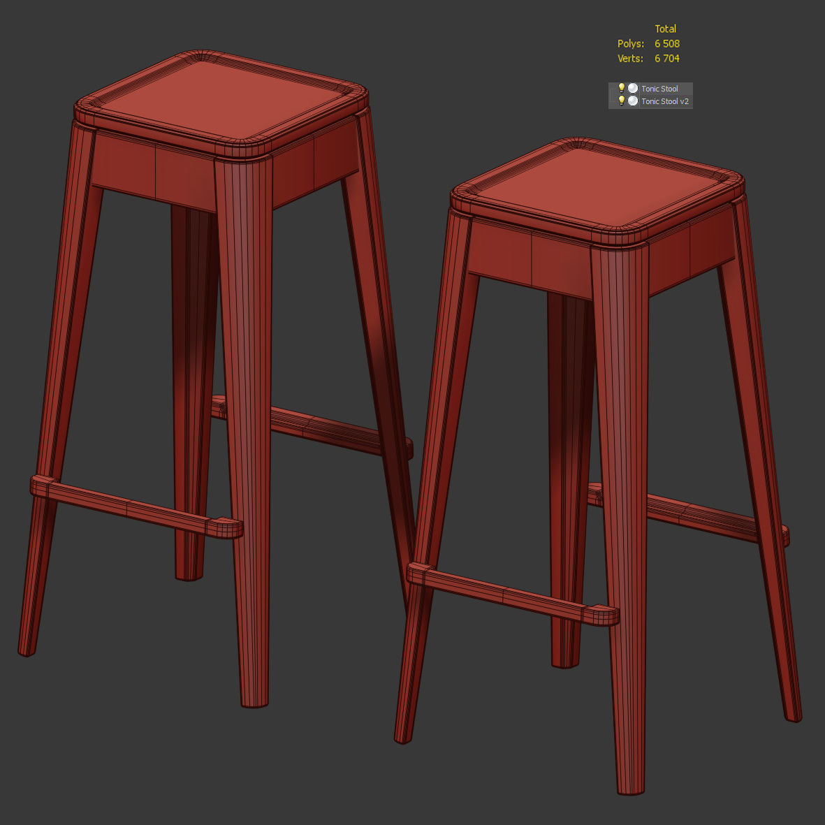 Tonic bar stools - 2 models 3D model_4