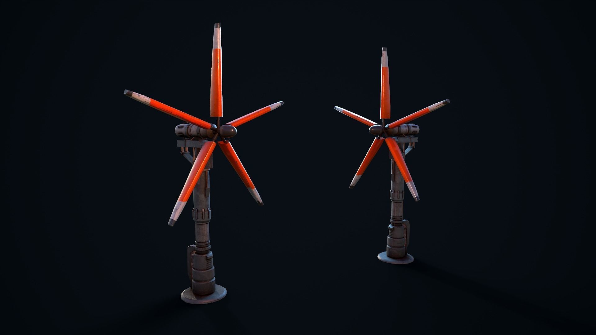 Sci Fi Wind Turbine Low-poly 3D model_2