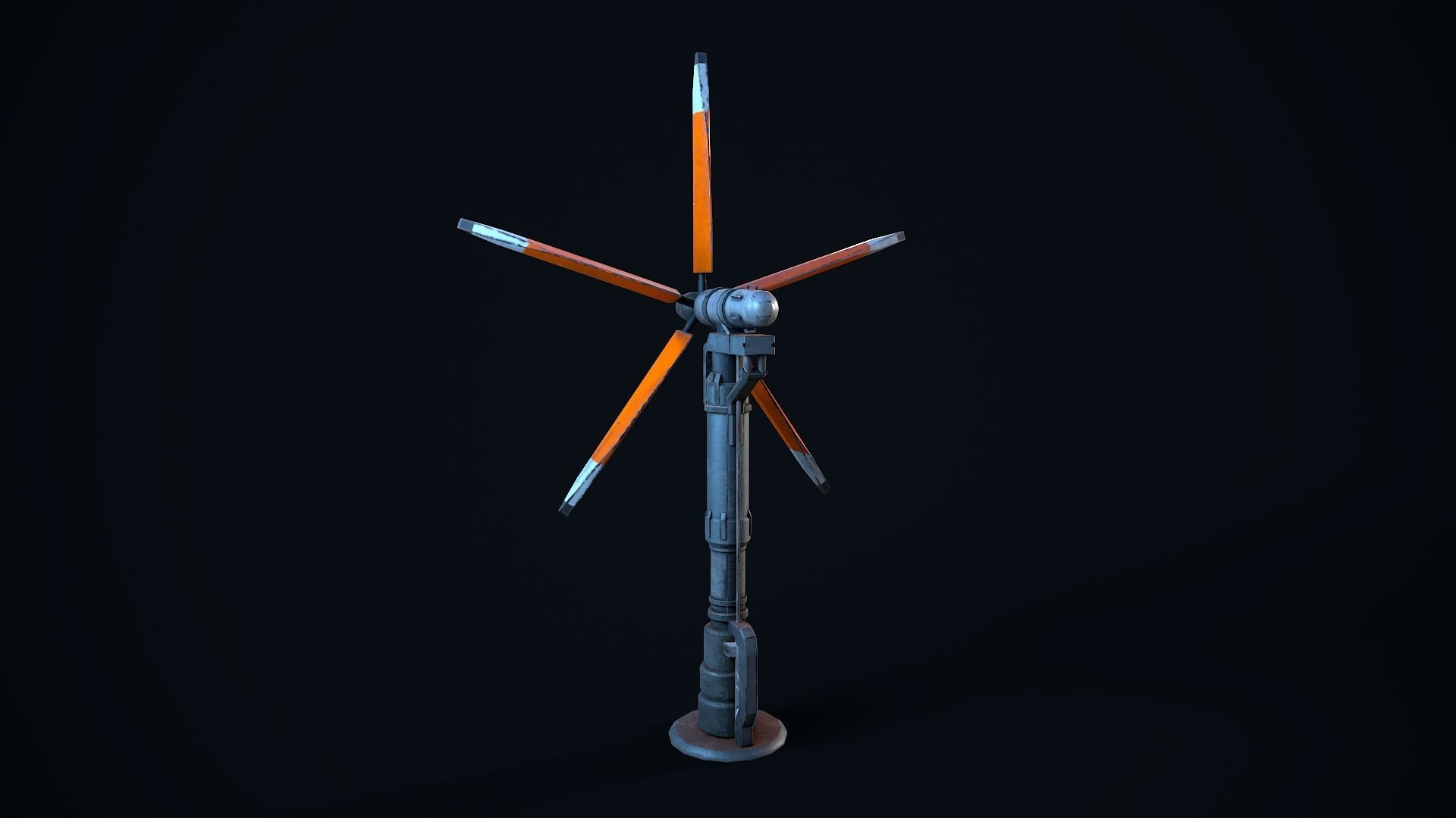 Sci Fi Wind Turbine Low-poly 3D model_13