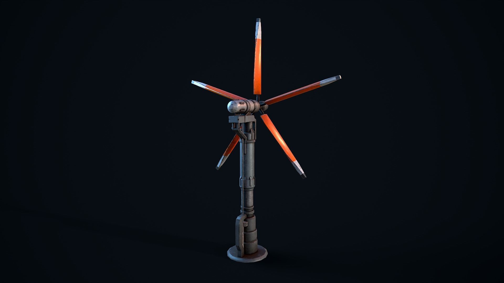 Sci Fi Wind Turbine Low-poly 3D model_11