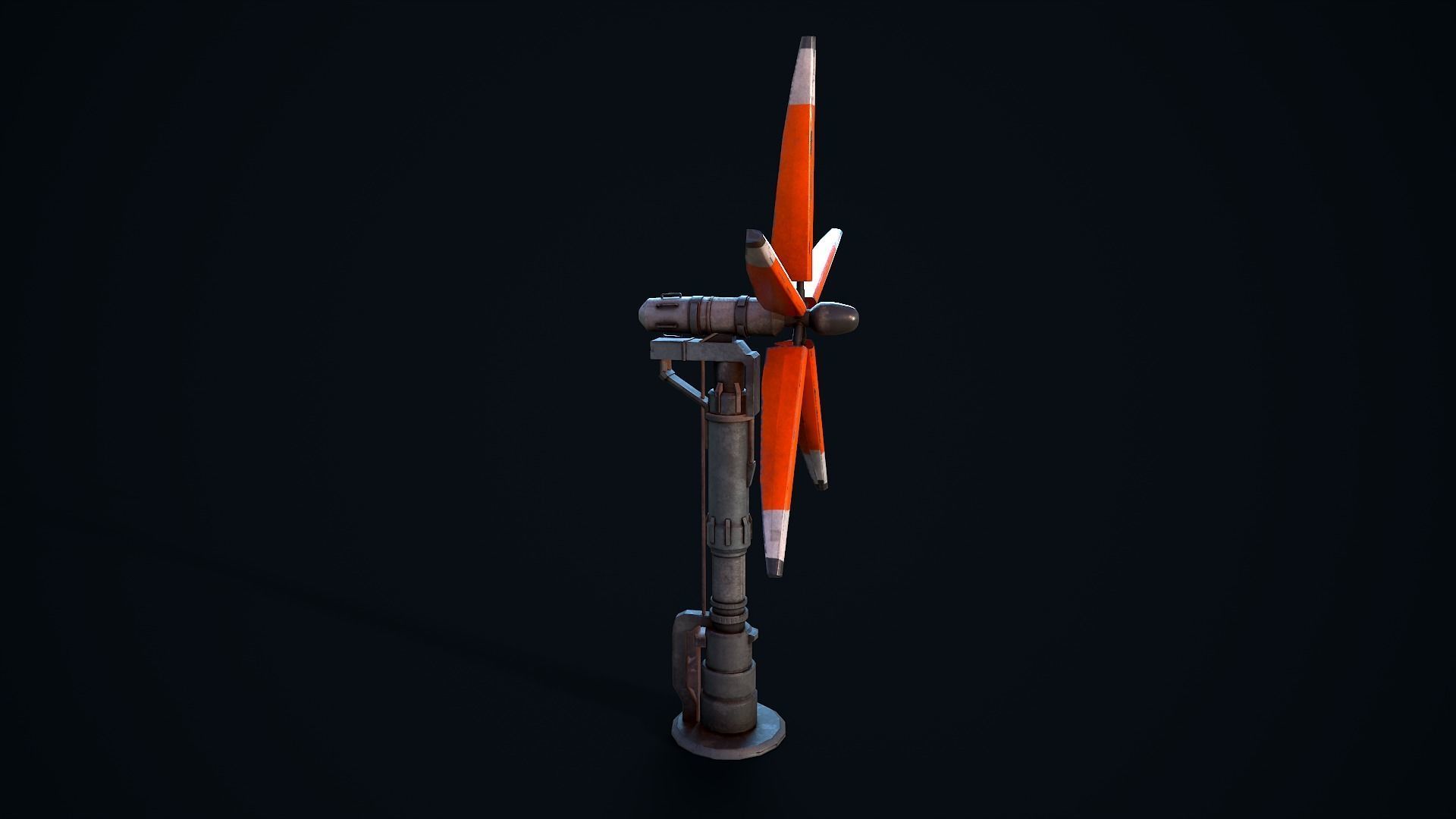 Sci Fi Wind Turbine Low-poly 3D model_8