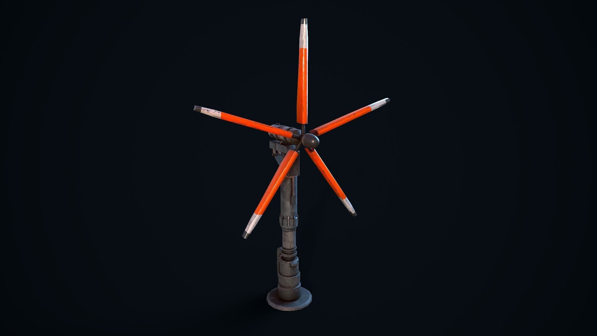 Sci Fi Wind Turbine Low-poly 3D model_6