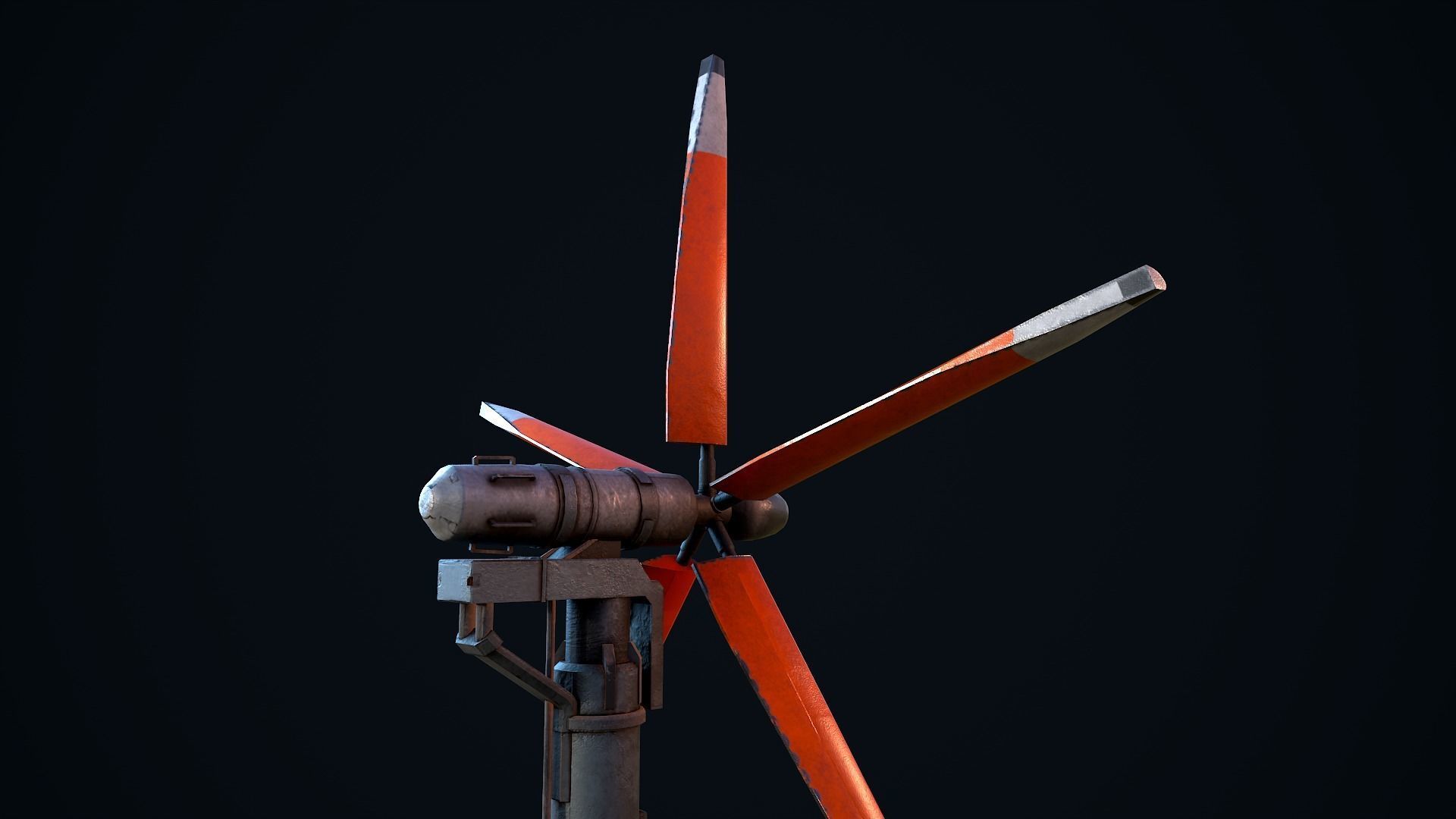 Sci Fi Wind Turbine Low-poly 3D model_3