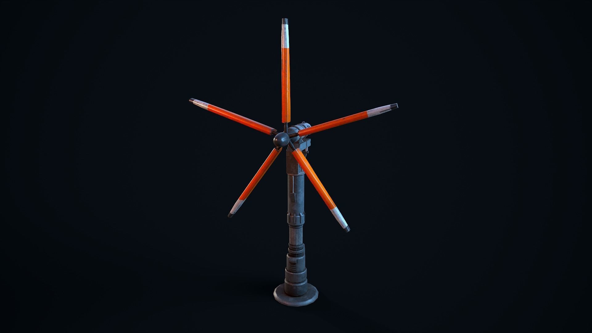 Sci Fi Wind Turbine Low-poly 3D model_4