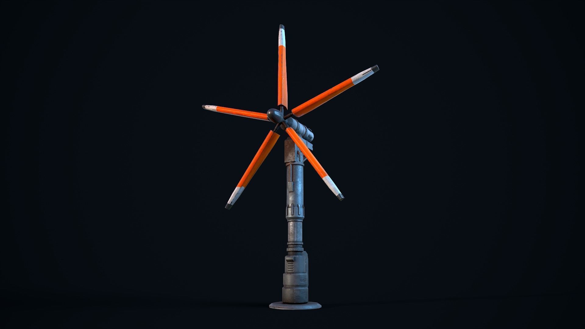 Sci Fi Wind Turbine Low-poly 3D model_16