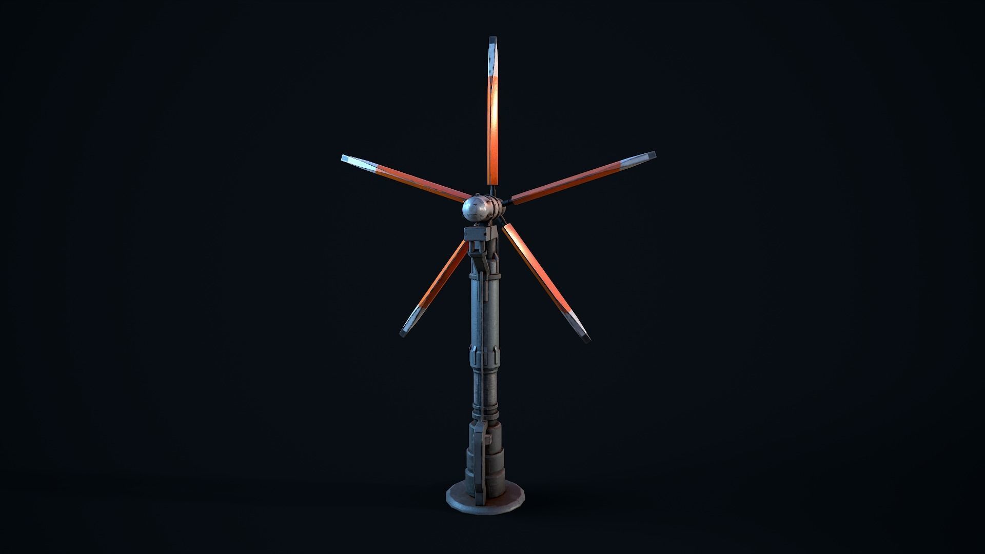 Sci Fi Wind Turbine Low-poly 3D model_12