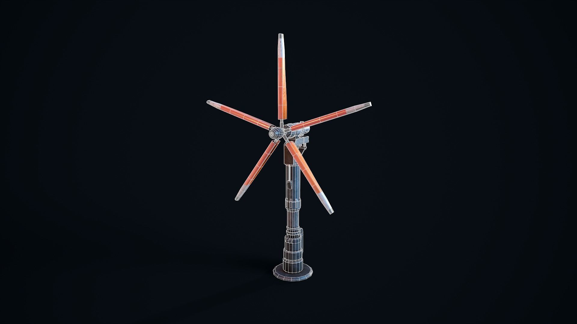Sci Fi Wind Turbine Low-poly 3D model_20