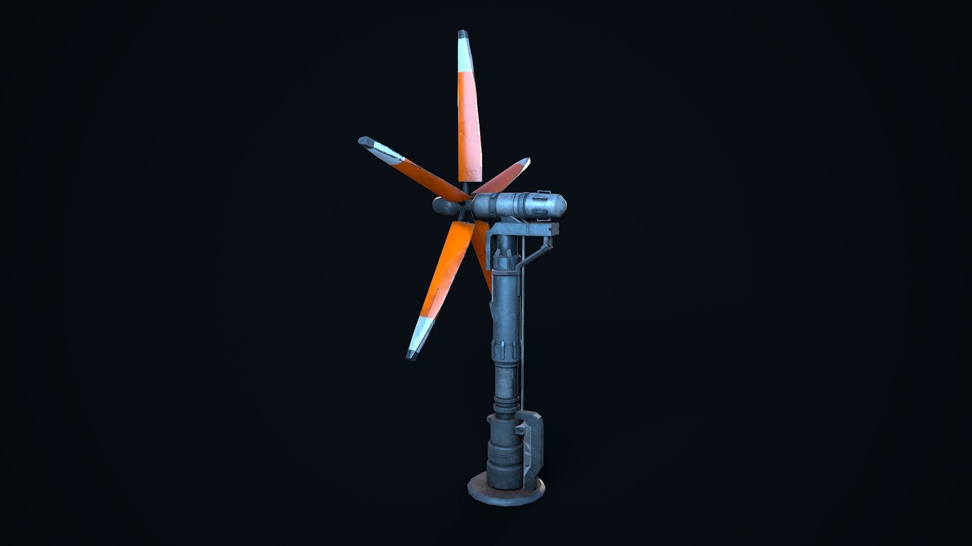 Sci Fi Wind Turbine Low-poly 3D model_14