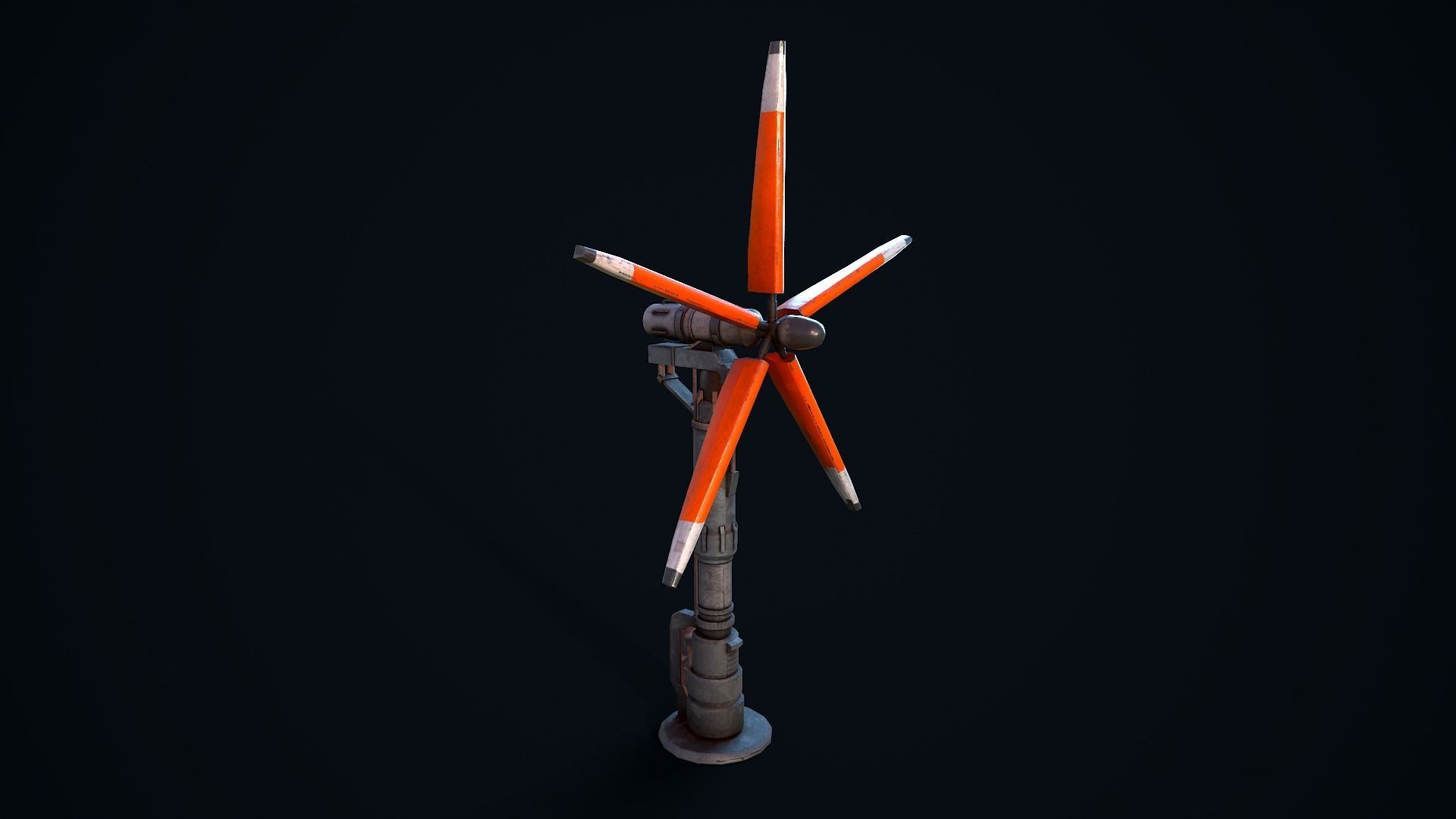 Sci Fi Wind Turbine Low-poly 3D model_7