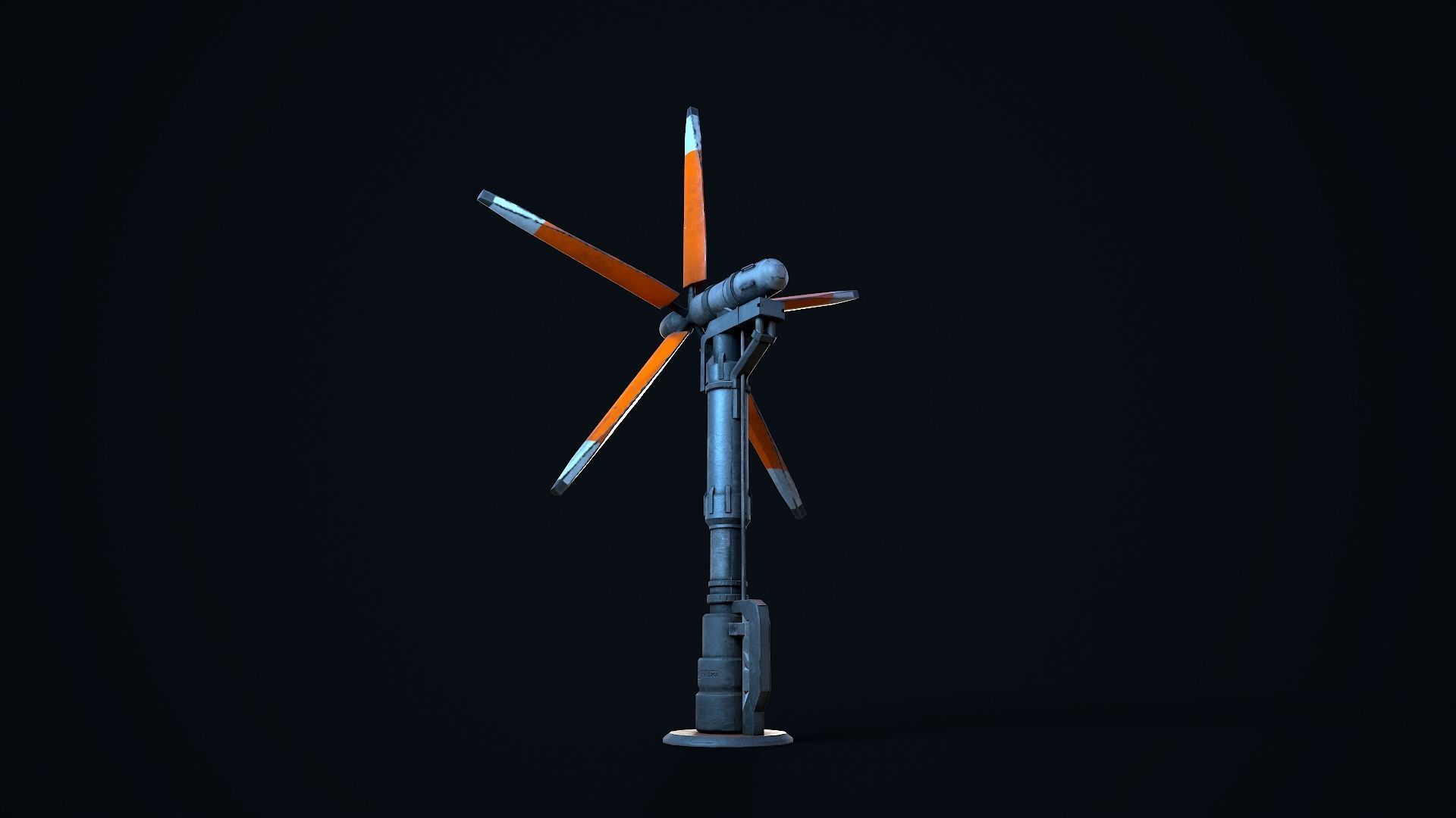 Sci Fi Wind Turbine Low-poly 3D model_15