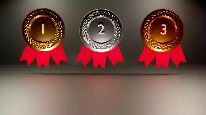 Medals silver medal with ribbon