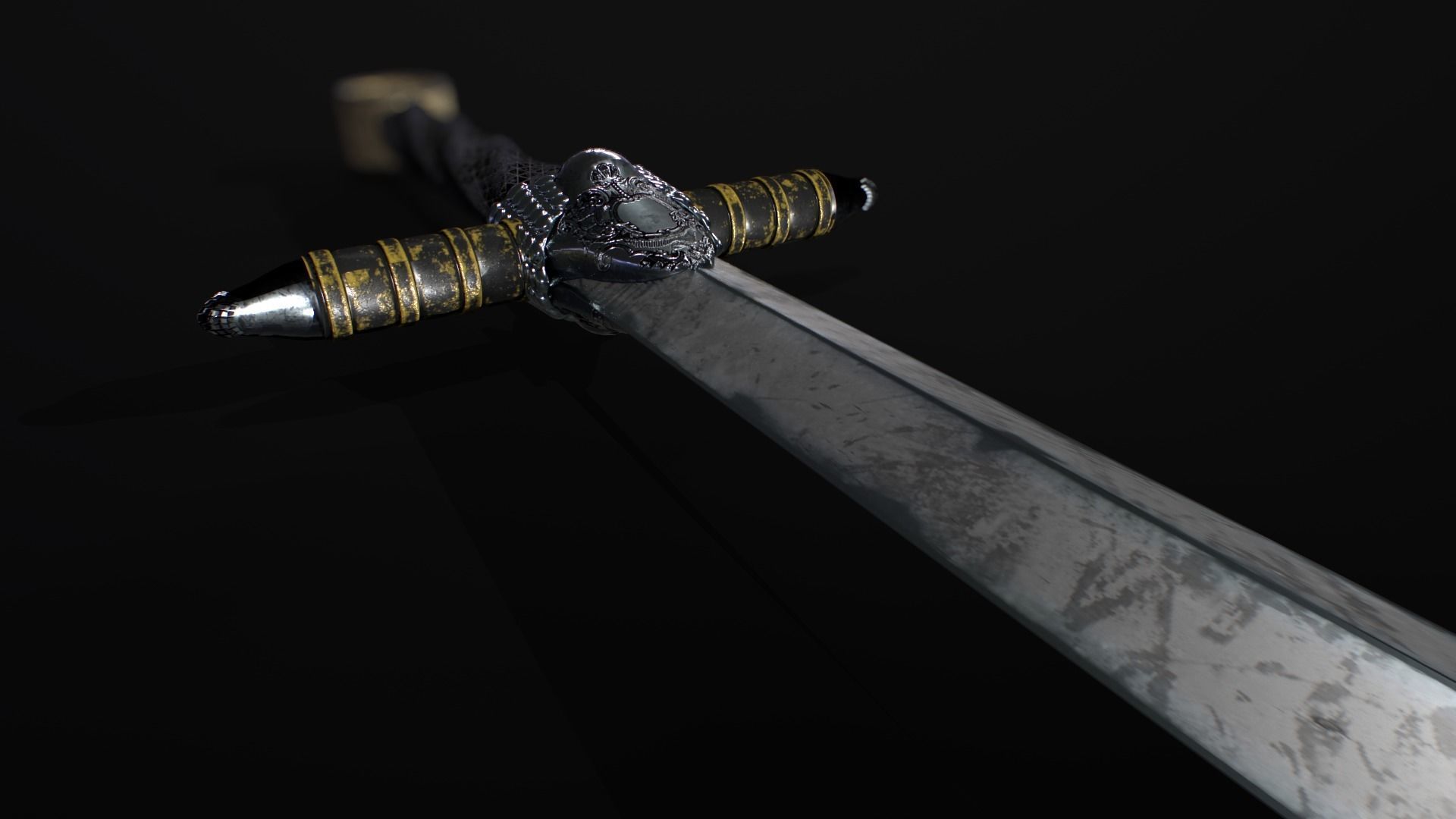 Medieval Sword 3D model_13