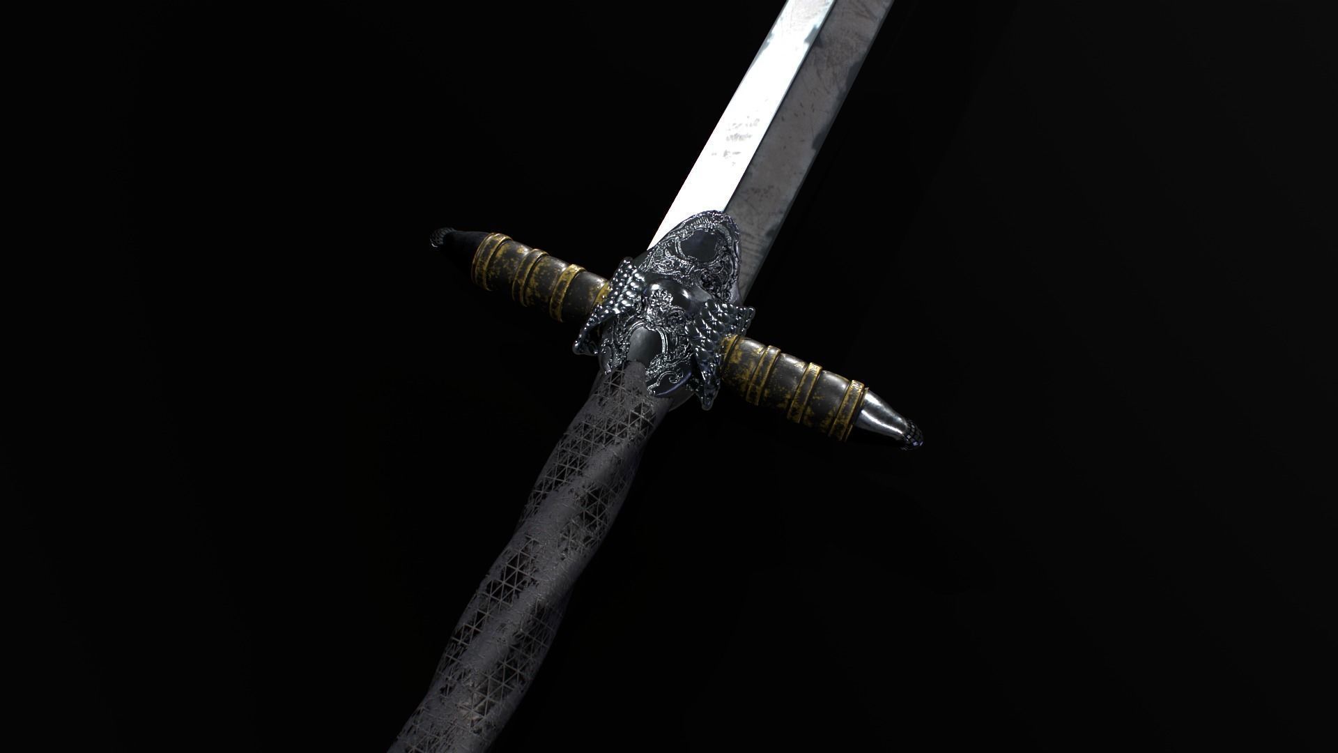 Medieval Sword 3D model_16