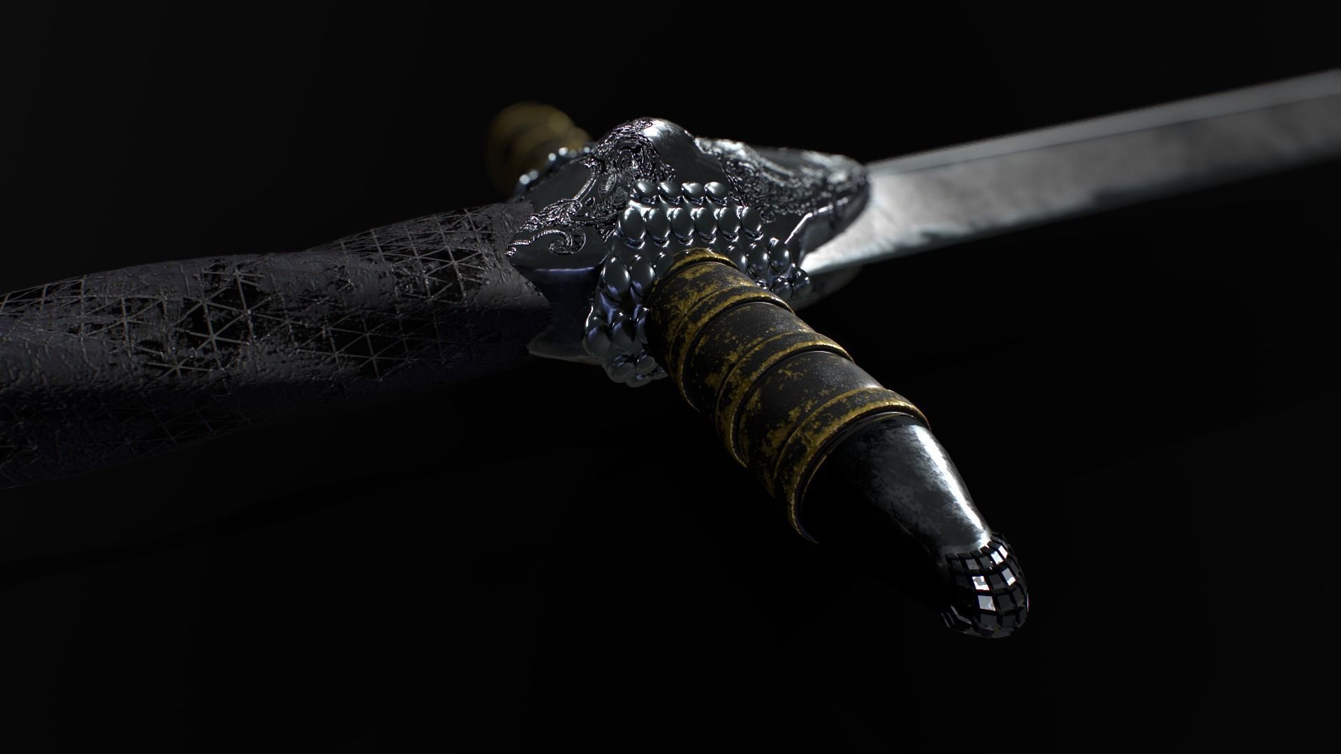 Medieval Sword 3D model_12