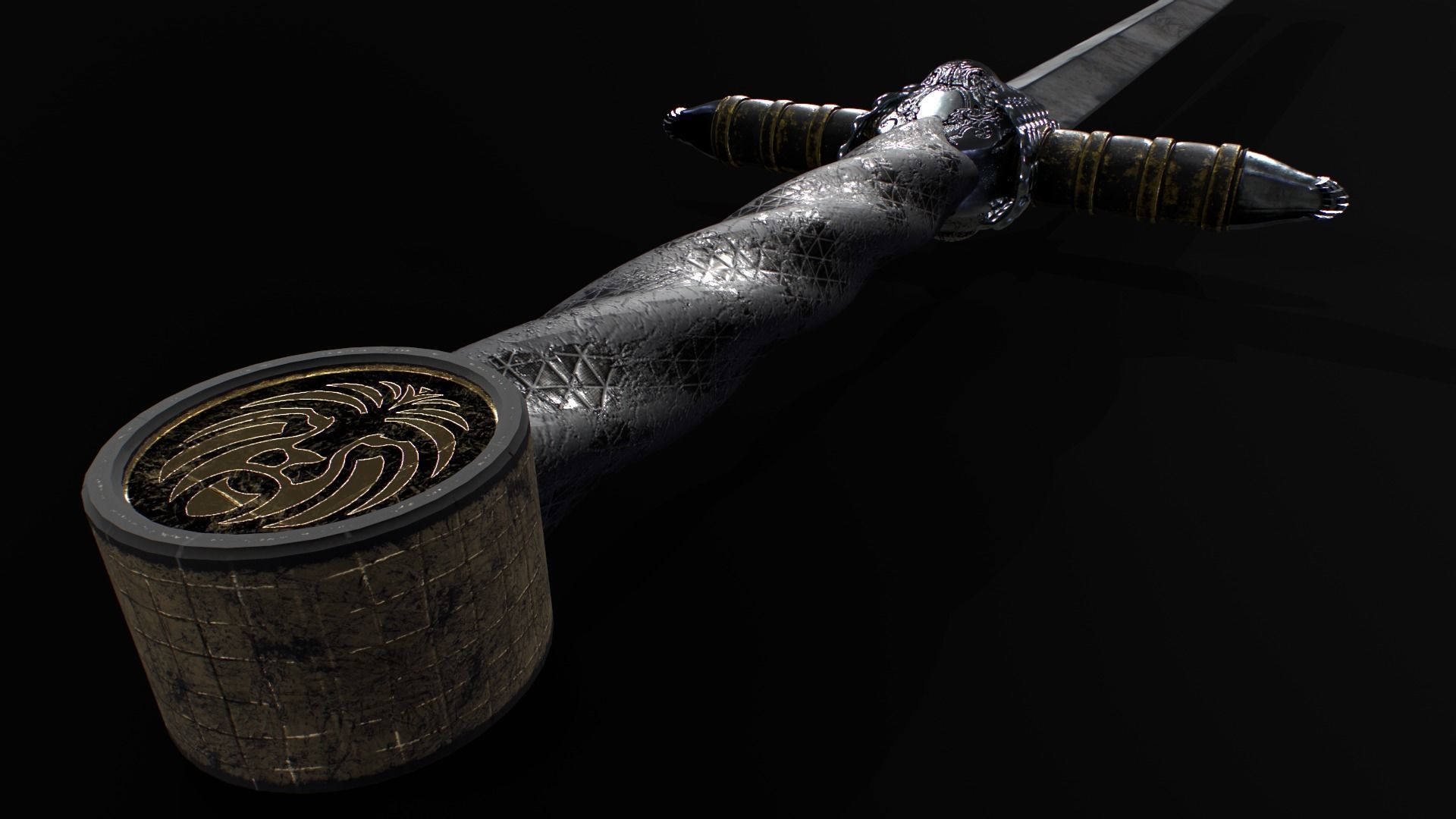 Medieval Sword 3D model_9