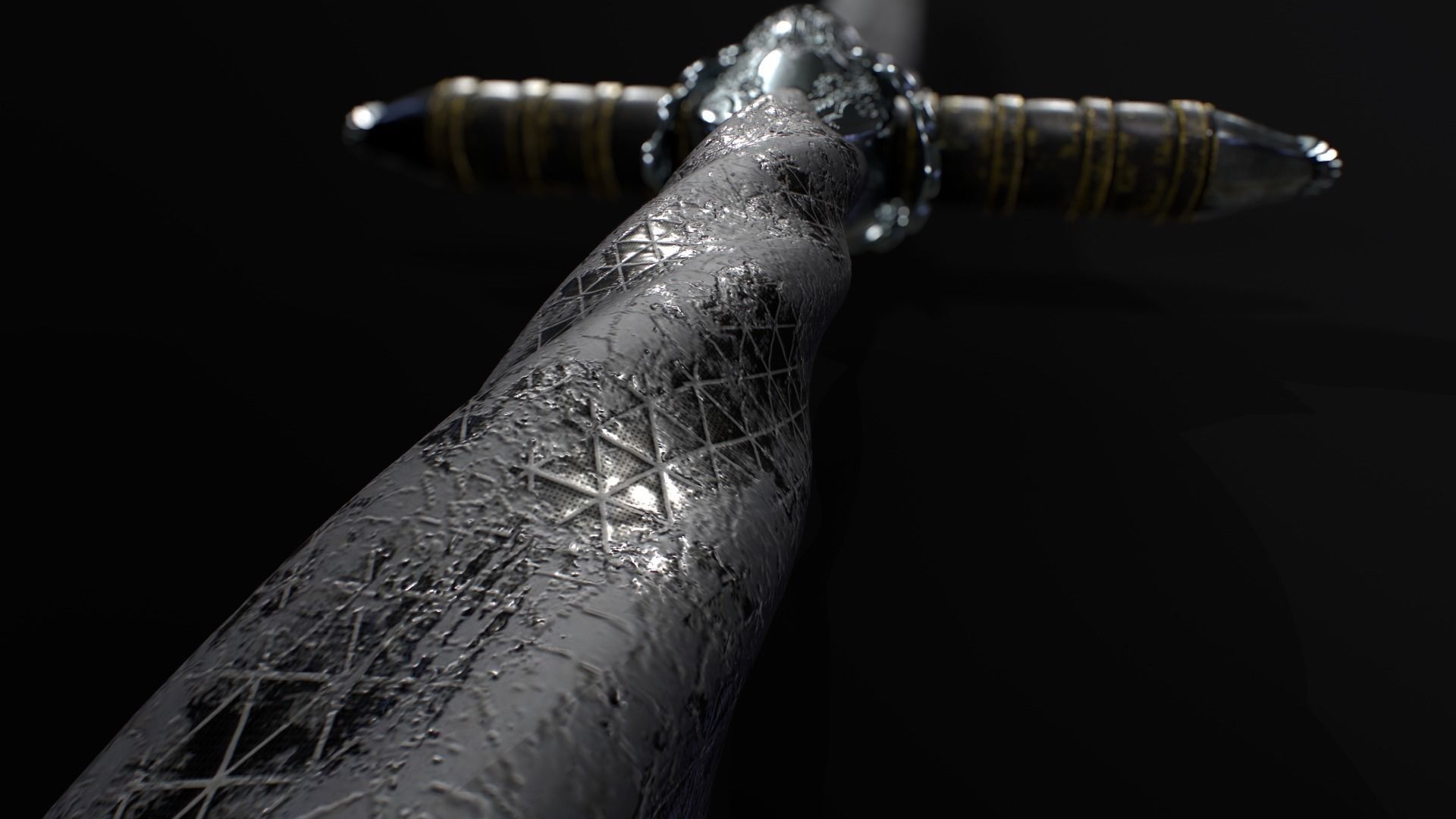 Medieval Sword 3D model_11