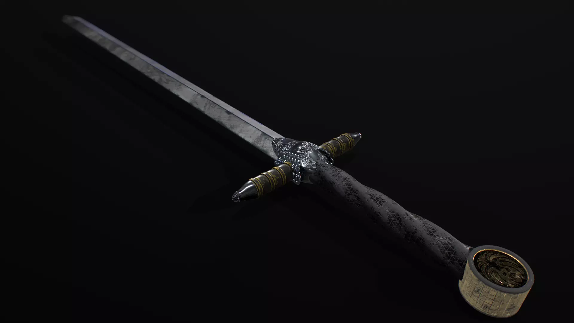 Medieval Sword 3D model_0