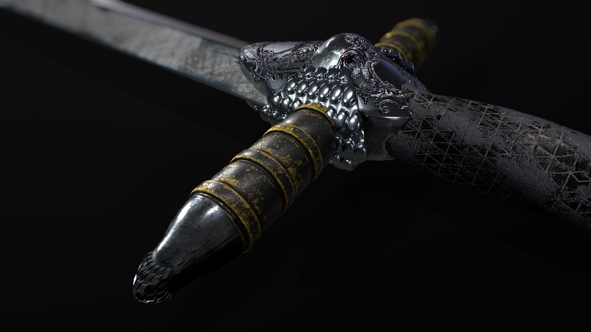 Medieval Sword 3D model_10
