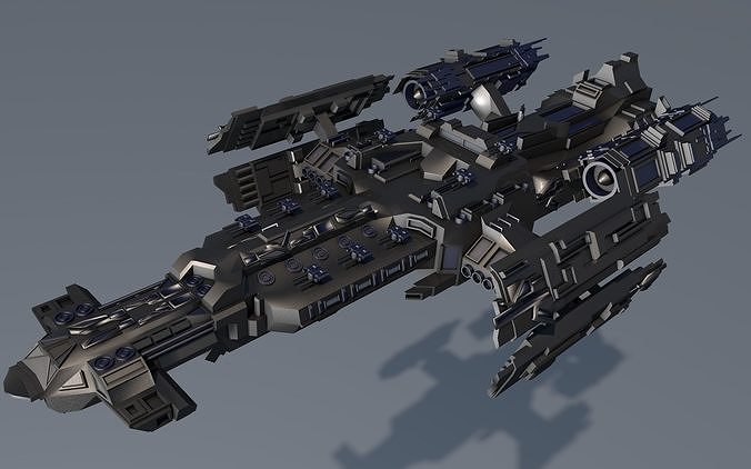 Space Battleship 3D model - low poly Spaceship Low-poly 3D model Space Battleship 3D model - low poly Spaceship Low-poly 3D model