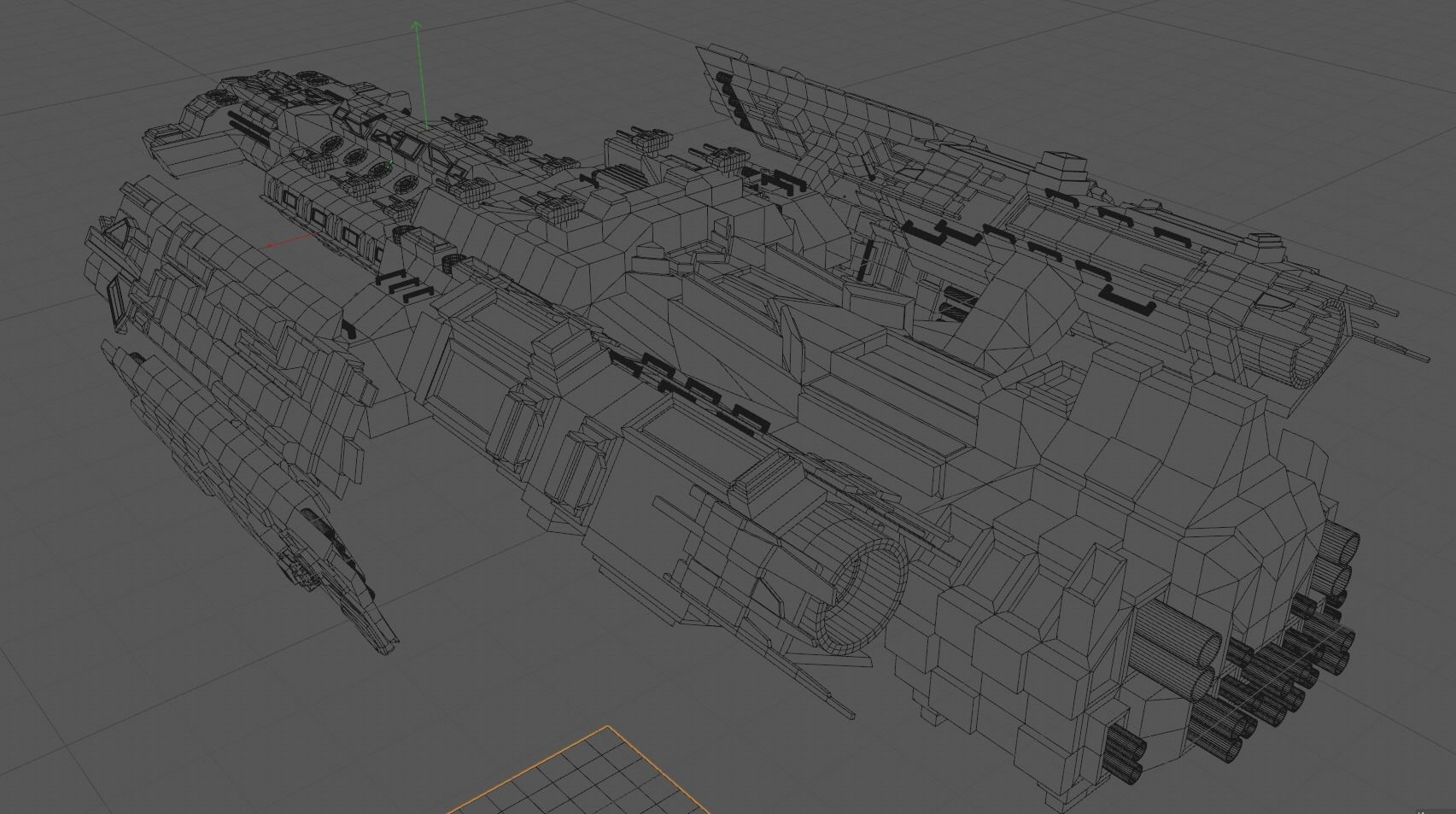 Space Battleship 3D model - low poly Spaceship Low-poly 3D model_6