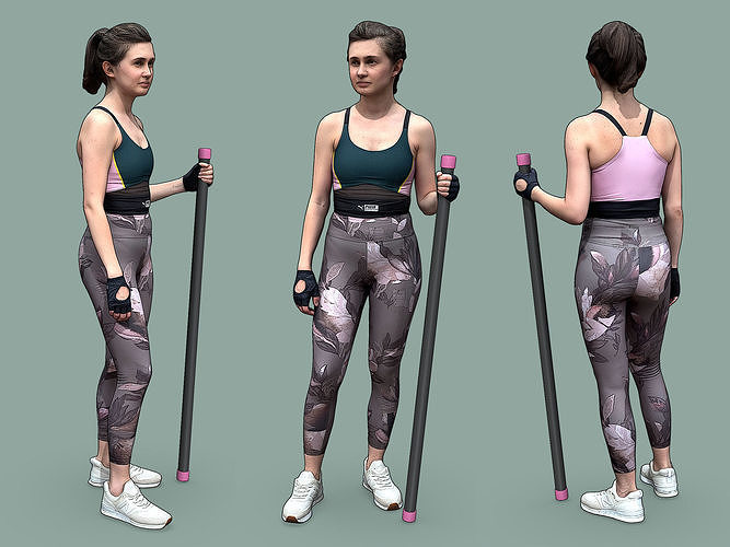 Stylized Fitness Character Low-poly 3D model