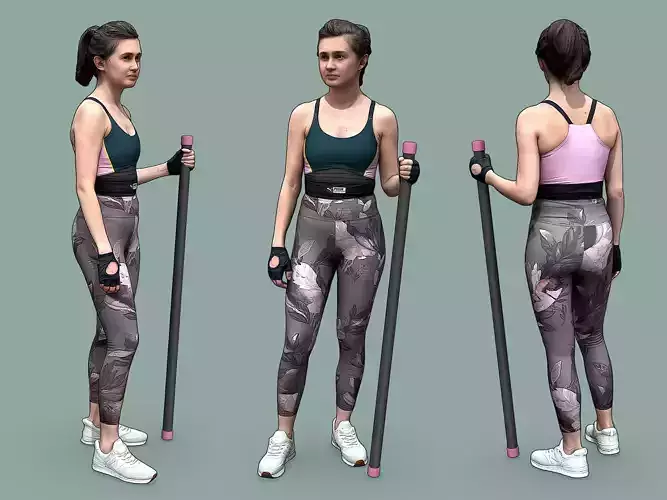 Stylized Fitness Character Low-poly 3D model