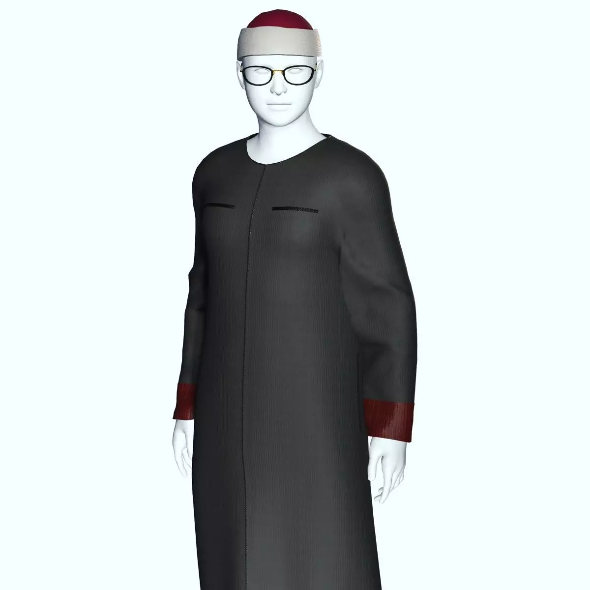 Jubah mannequin wearing long dress 3D model