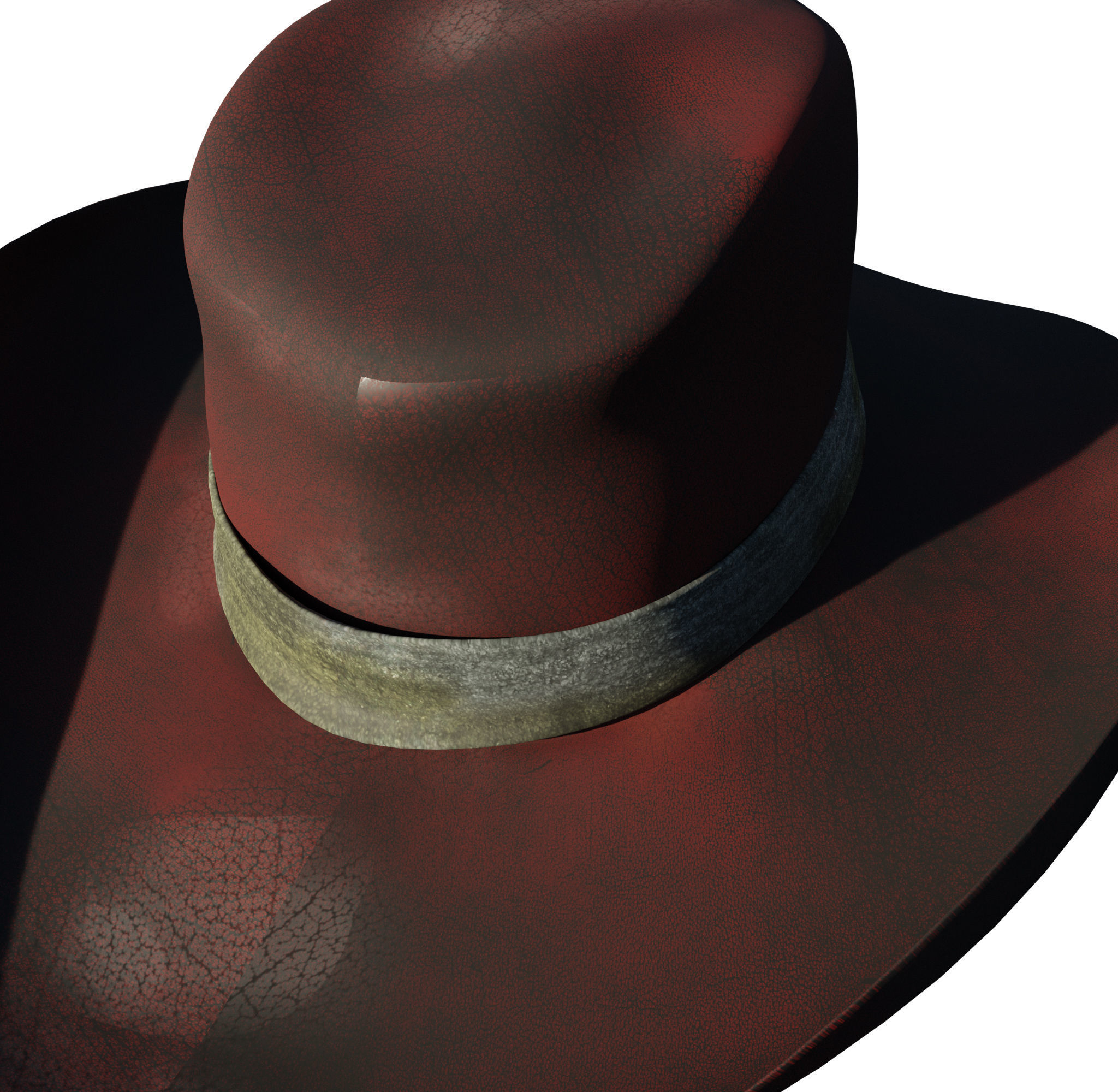 Western dirty hats Low-poly 3D model_5