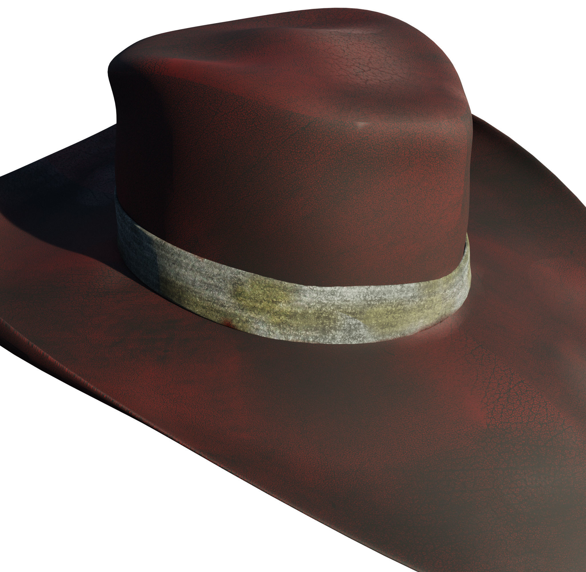 Western dirty hats Low-poly 3D model_2