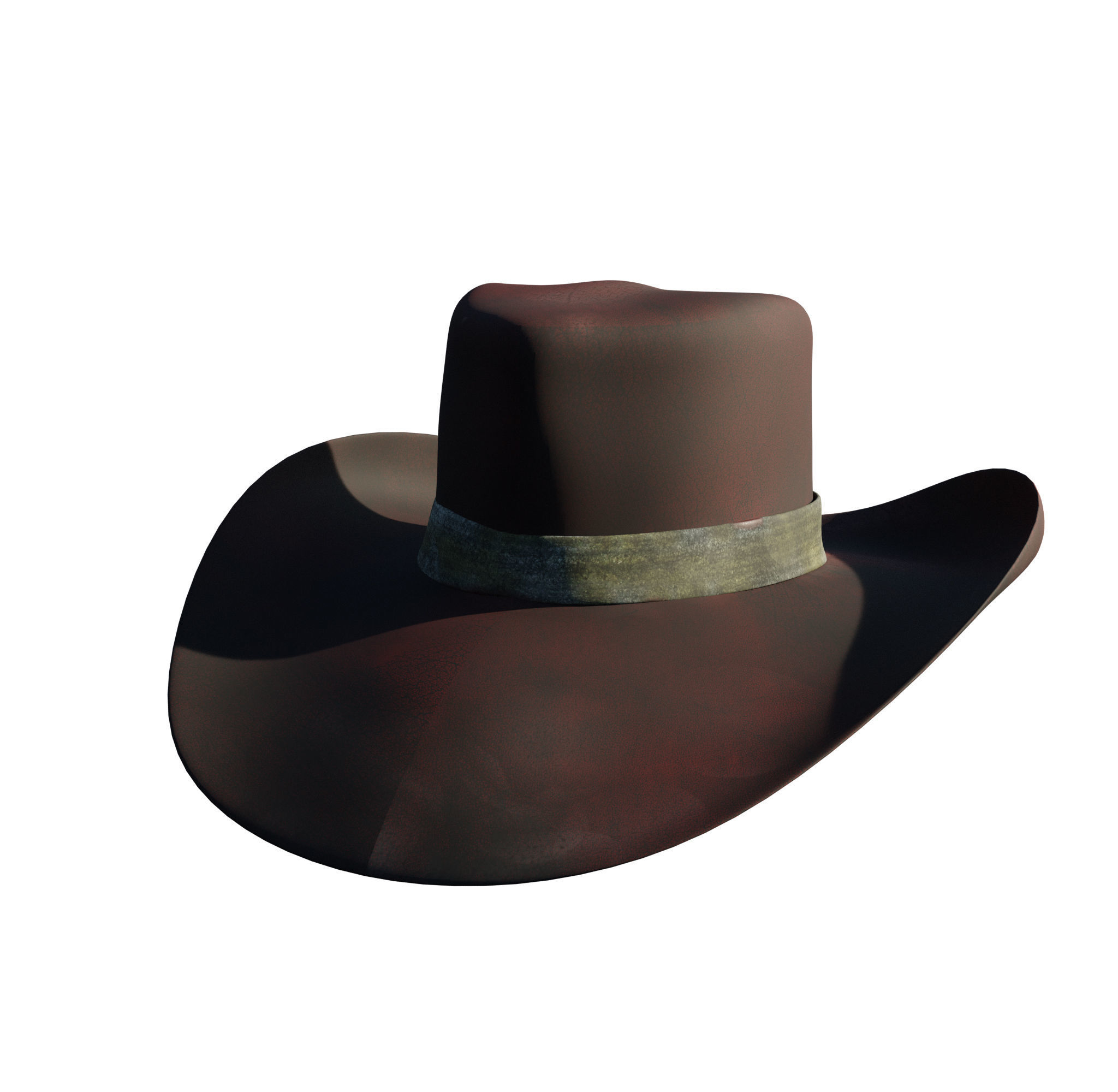 Western dirty hats Low-poly 3D model_6