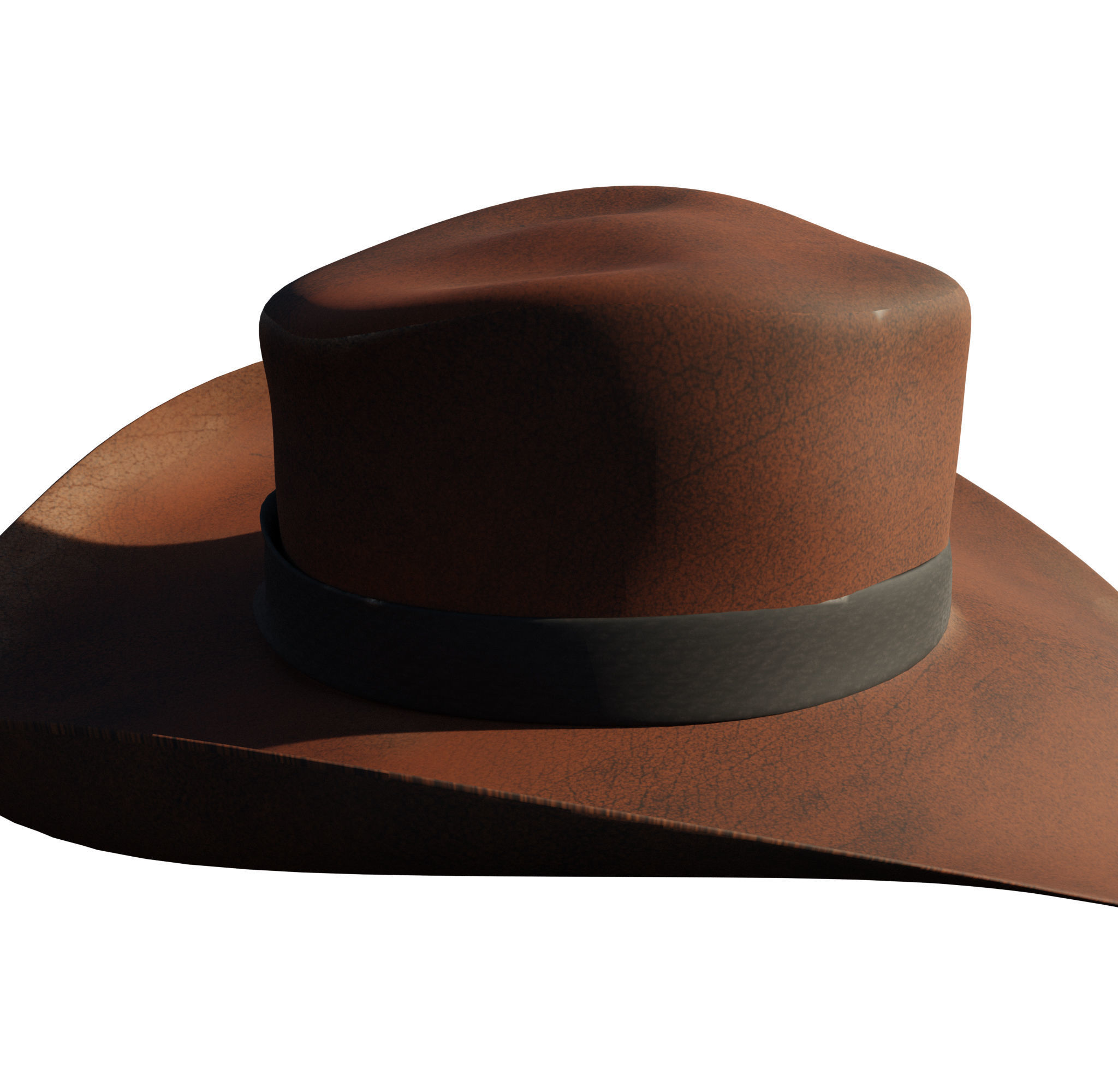 Western dirty hats Low-poly 3D model_4