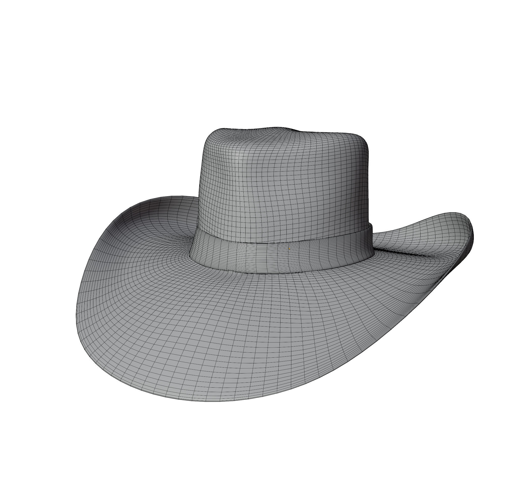 Western dirty hats Low-poly 3D model_9