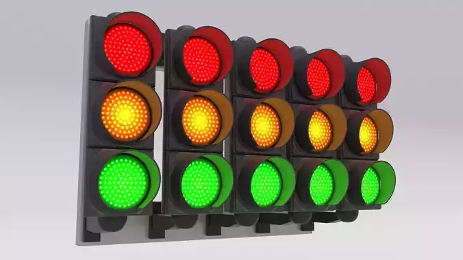 Race Start Lights 3D model