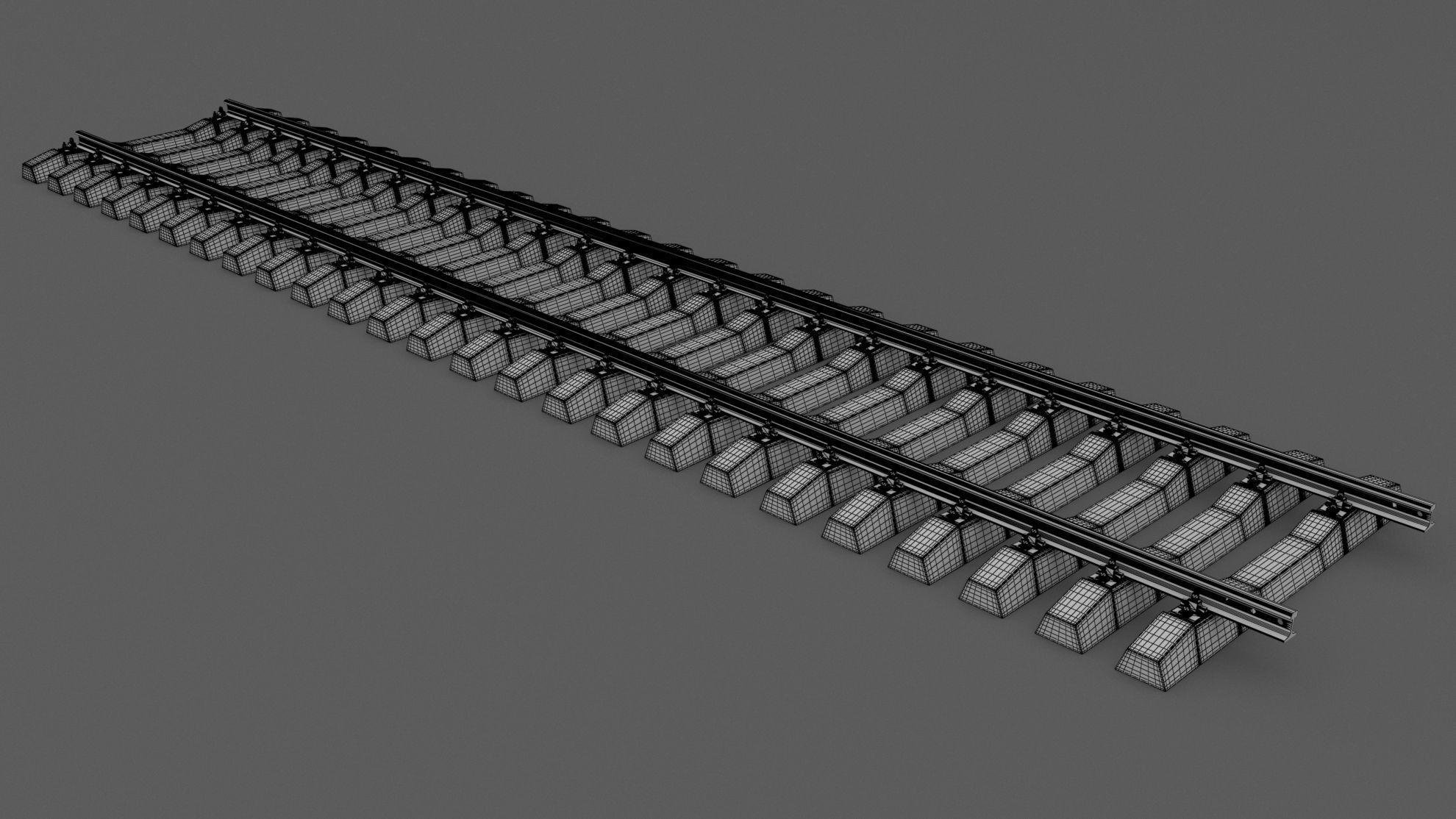 Railway Tracks 3D model_6