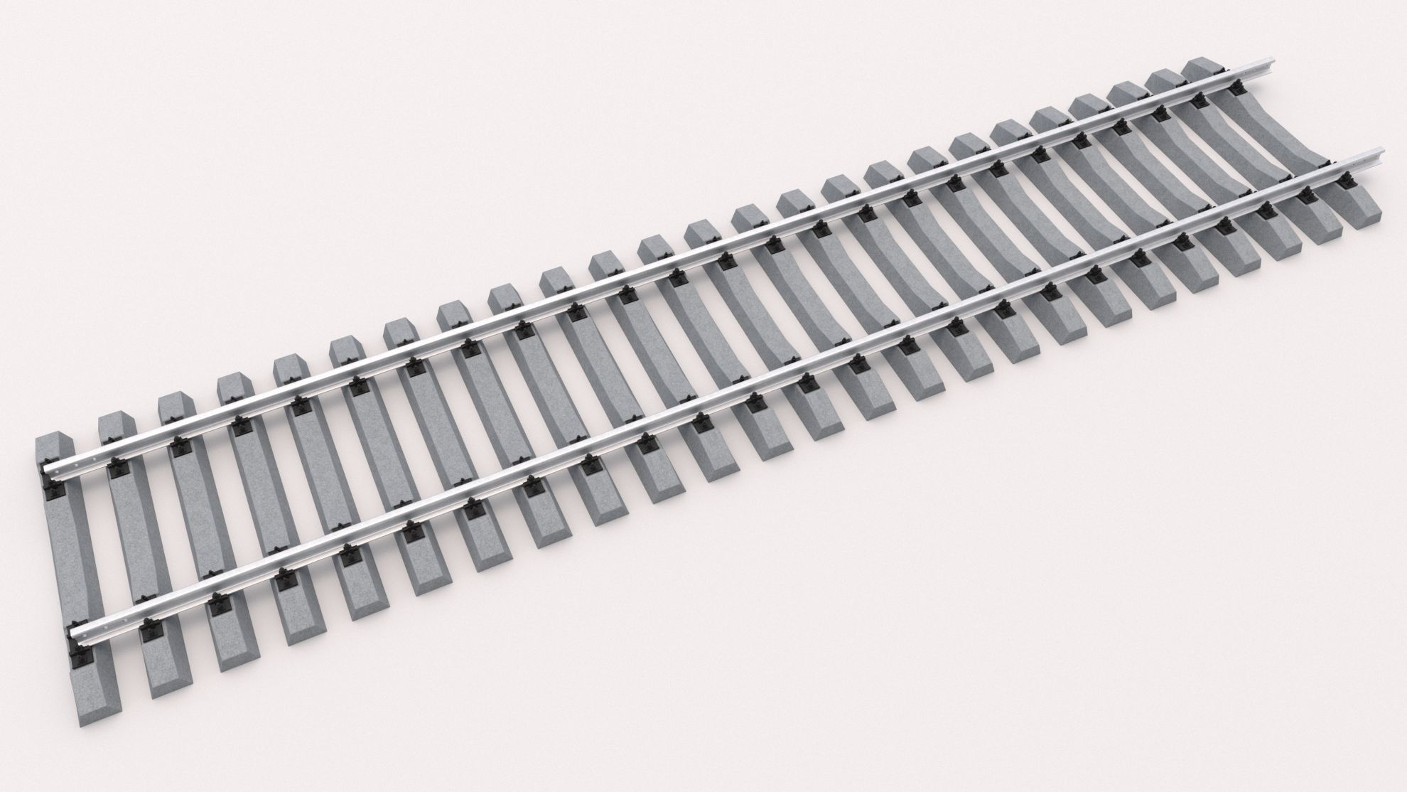 Railway Tracks 3D model_2