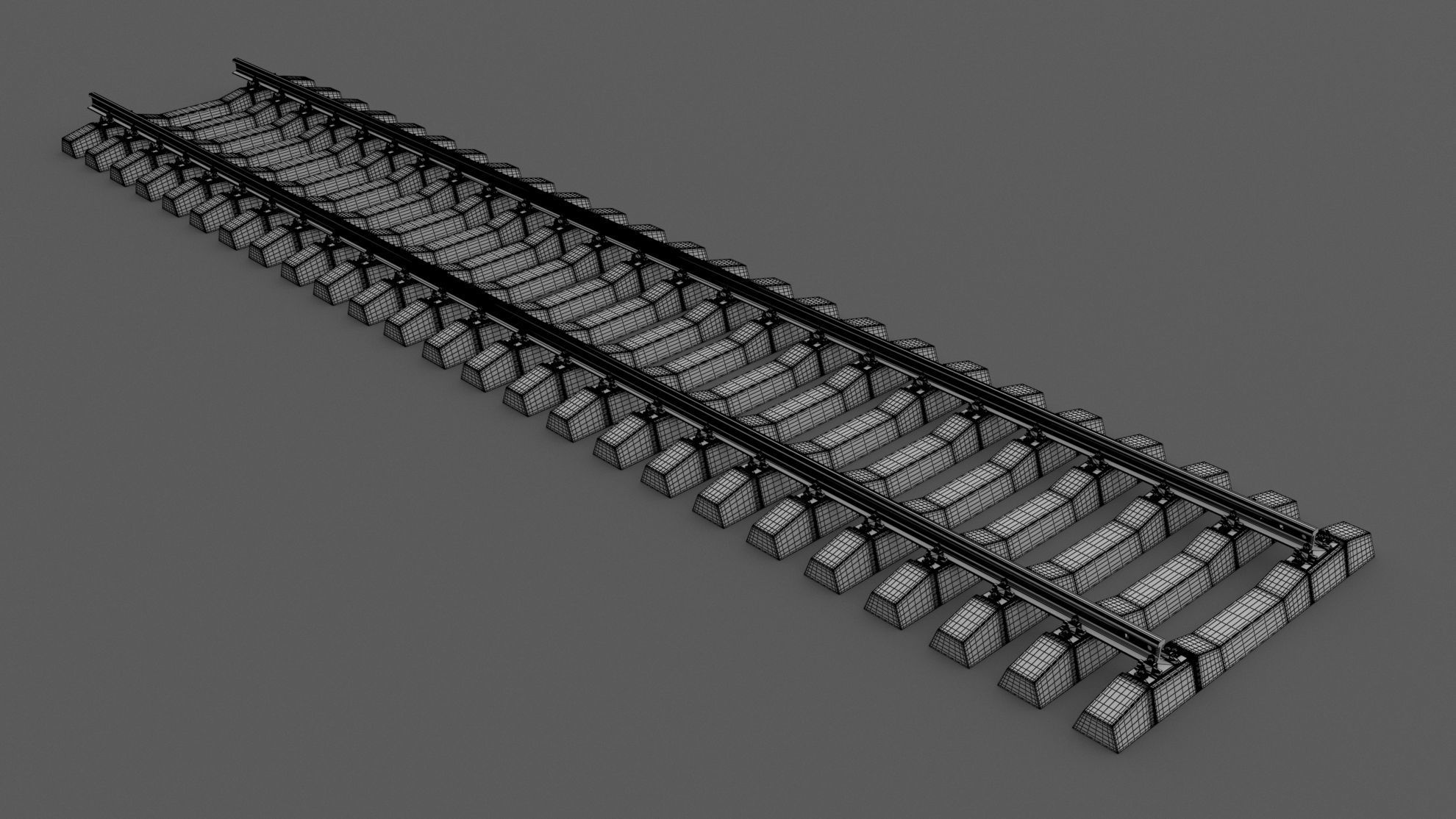 Railway Tracks 3D model_8