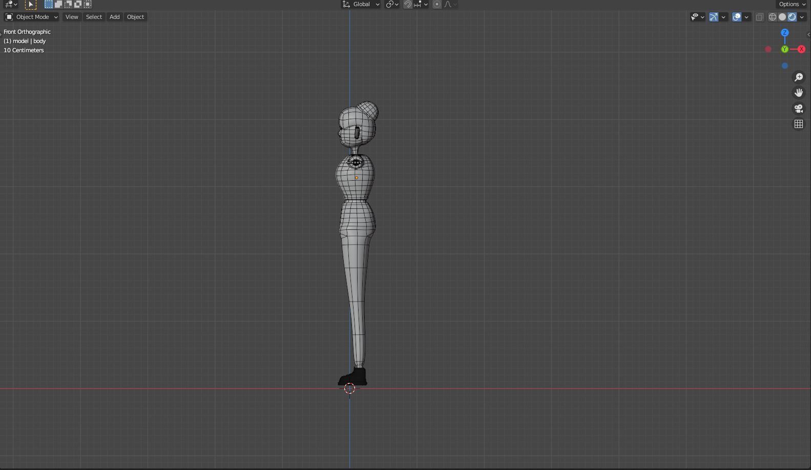 Female cartoon characters base mesh Low-poly 3D model_15