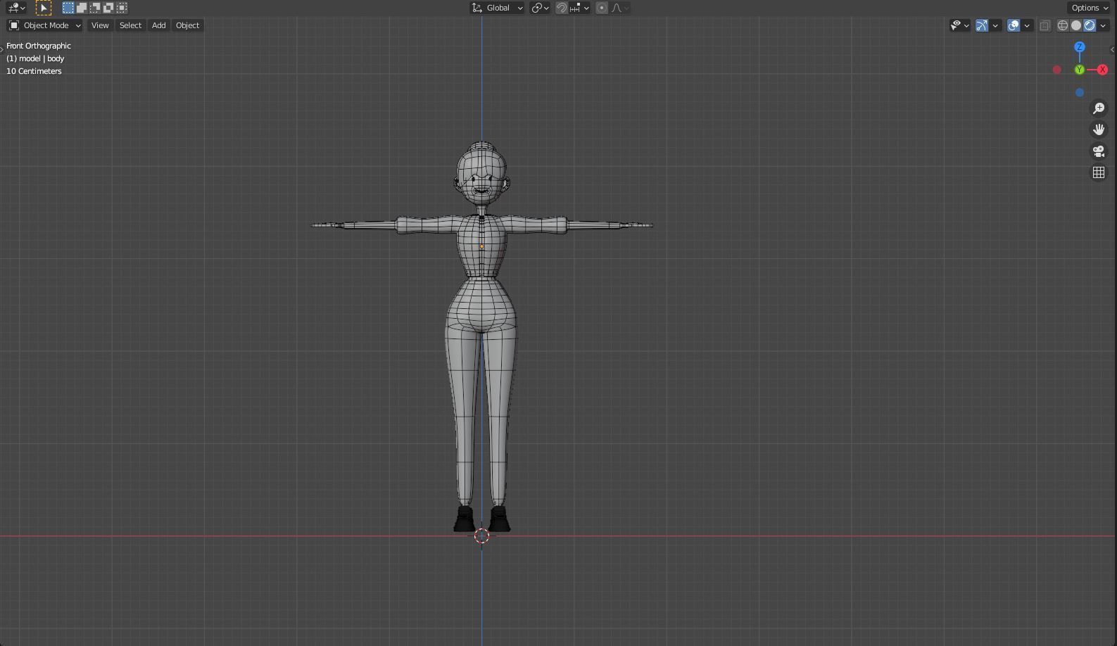 Female cartoon characters base mesh Low-poly 3D model_13