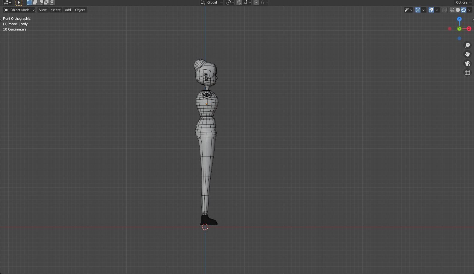 Female cartoon characters base mesh Low-poly 3D model_16