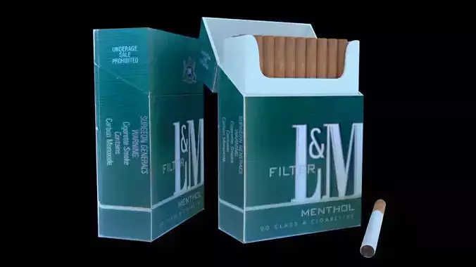 Cigarette and Box Model Low-poly 3D model