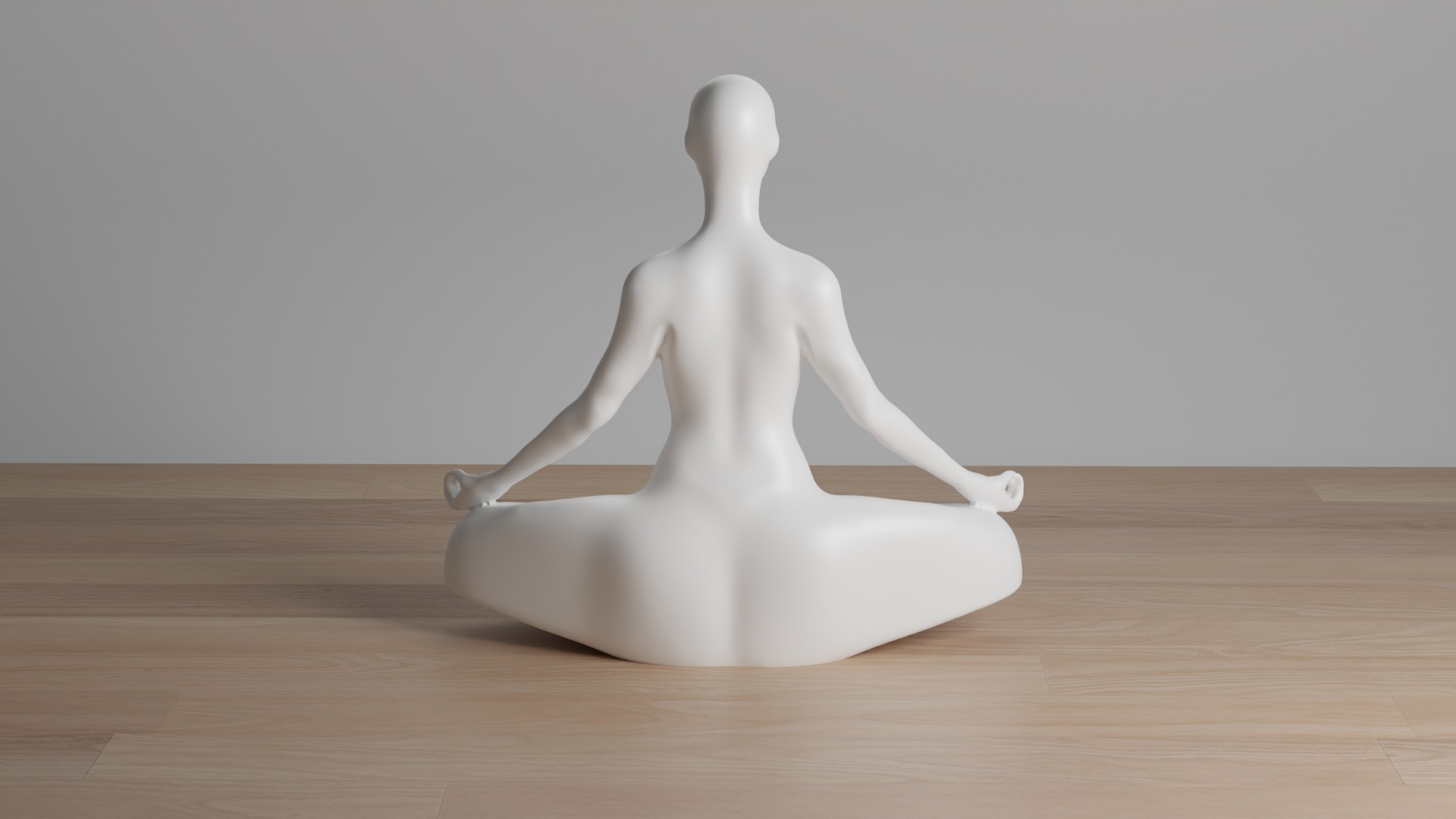 Minimalist Yoga Pose 3D Model Zen Meditation Woman Sculpture 3D print model_4