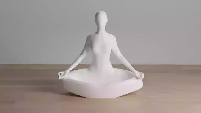 Minimalist Yoga Pose 3D Model  Zen Meditation Woman Sculpture  3D print model