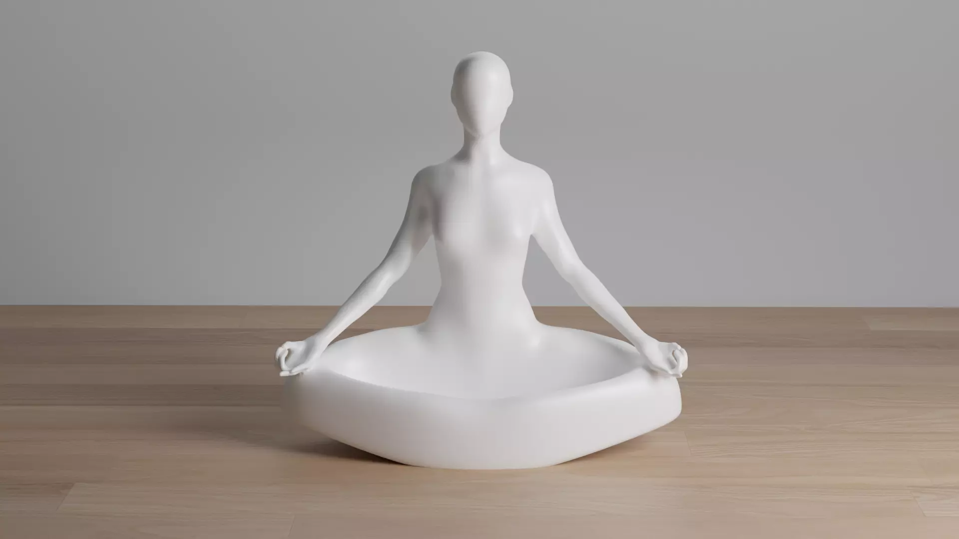 Minimalist Yoga Pose 3D Model Zen Meditation Woman Sculpture 3D print model_0
