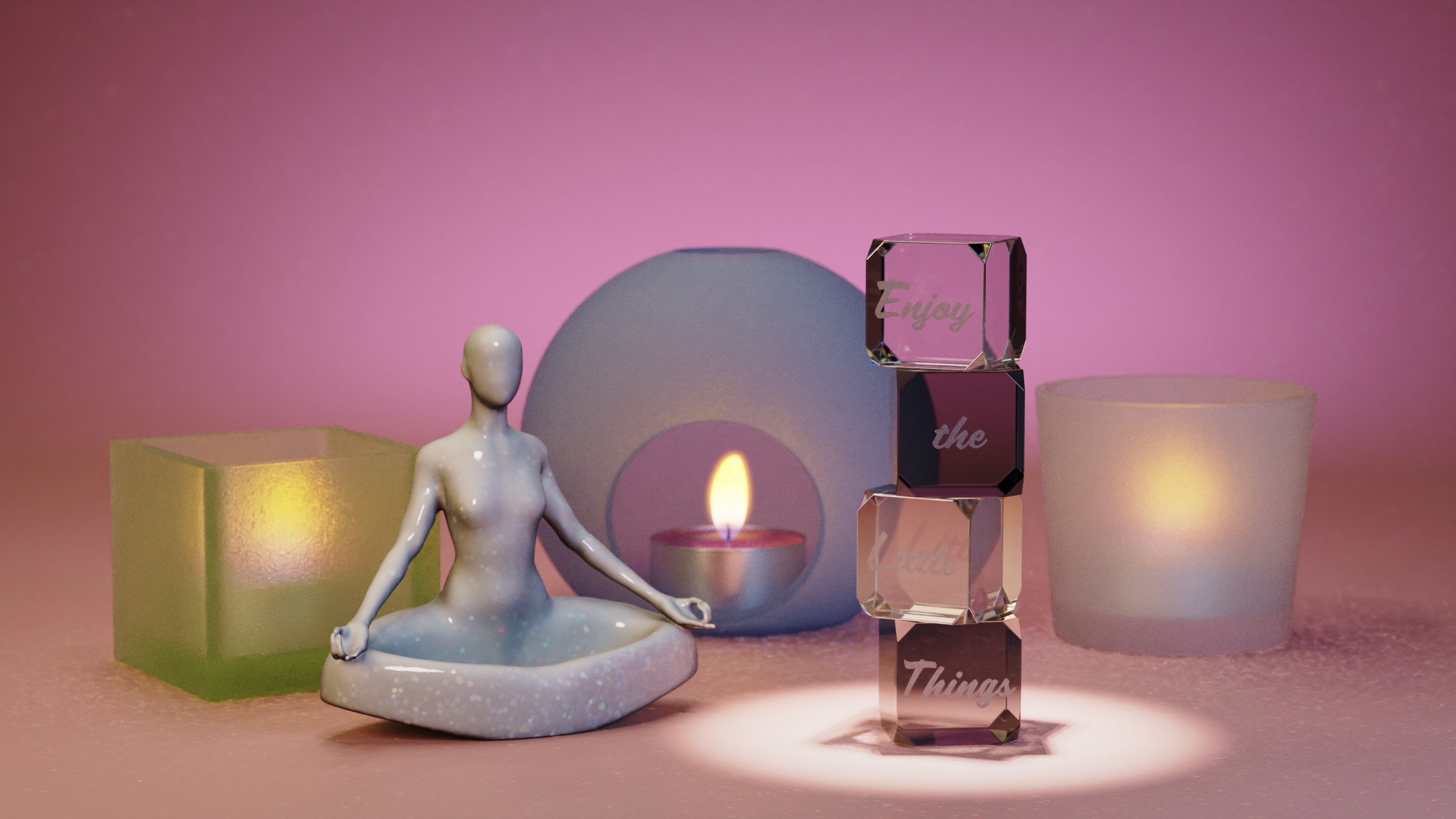 Minimalist Yoga Pose 3D Model Zen Meditation Woman Sculpture 3D print model_8