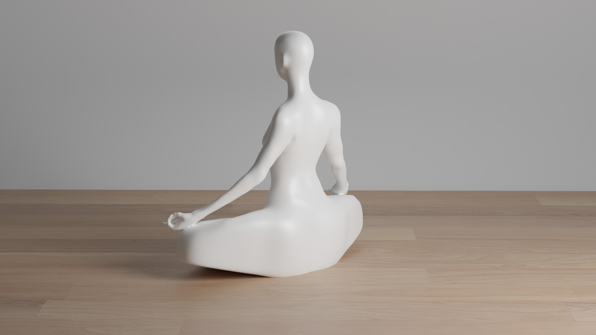 Minimalist Yoga Pose 3D Model Zen Meditation Woman Sculpture 3D print model_5