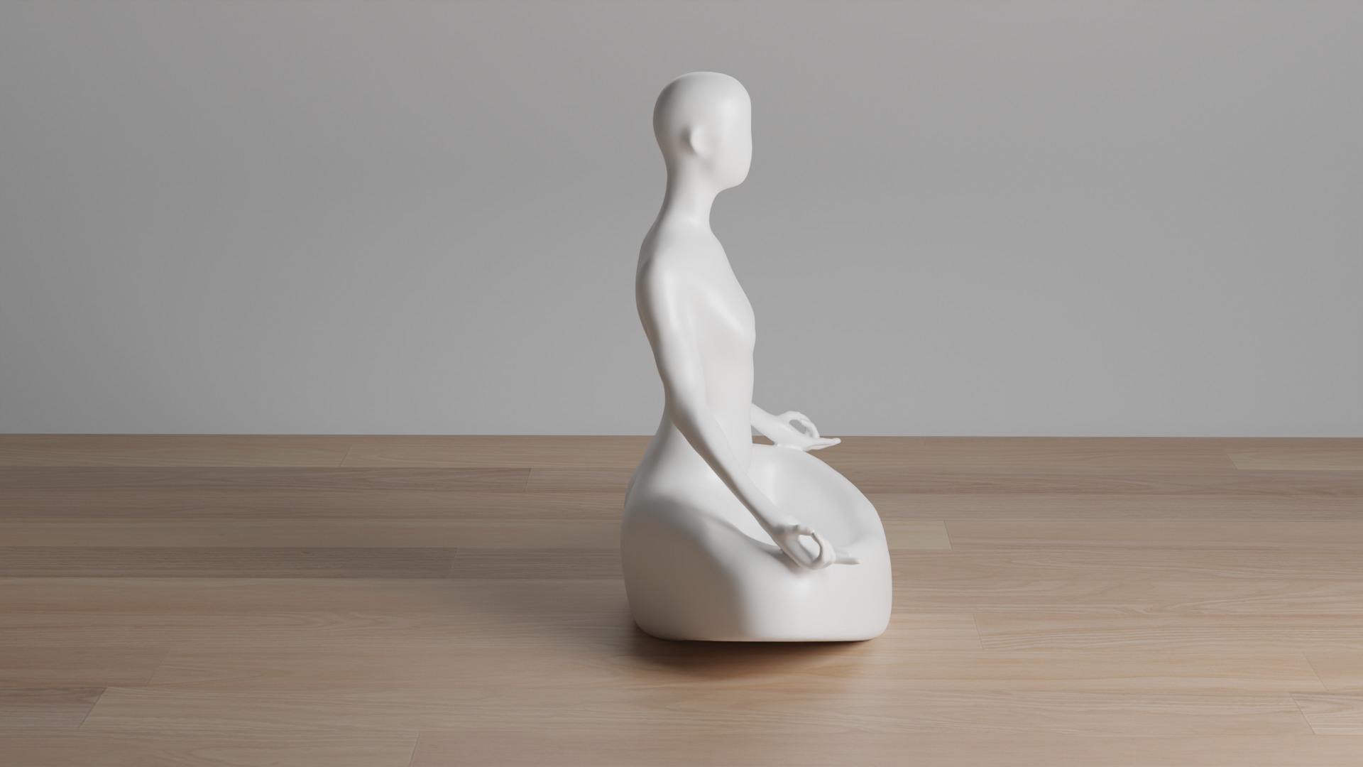 Minimalist Yoga Pose 3D Model Zen Meditation Woman Sculpture 3D print model_2