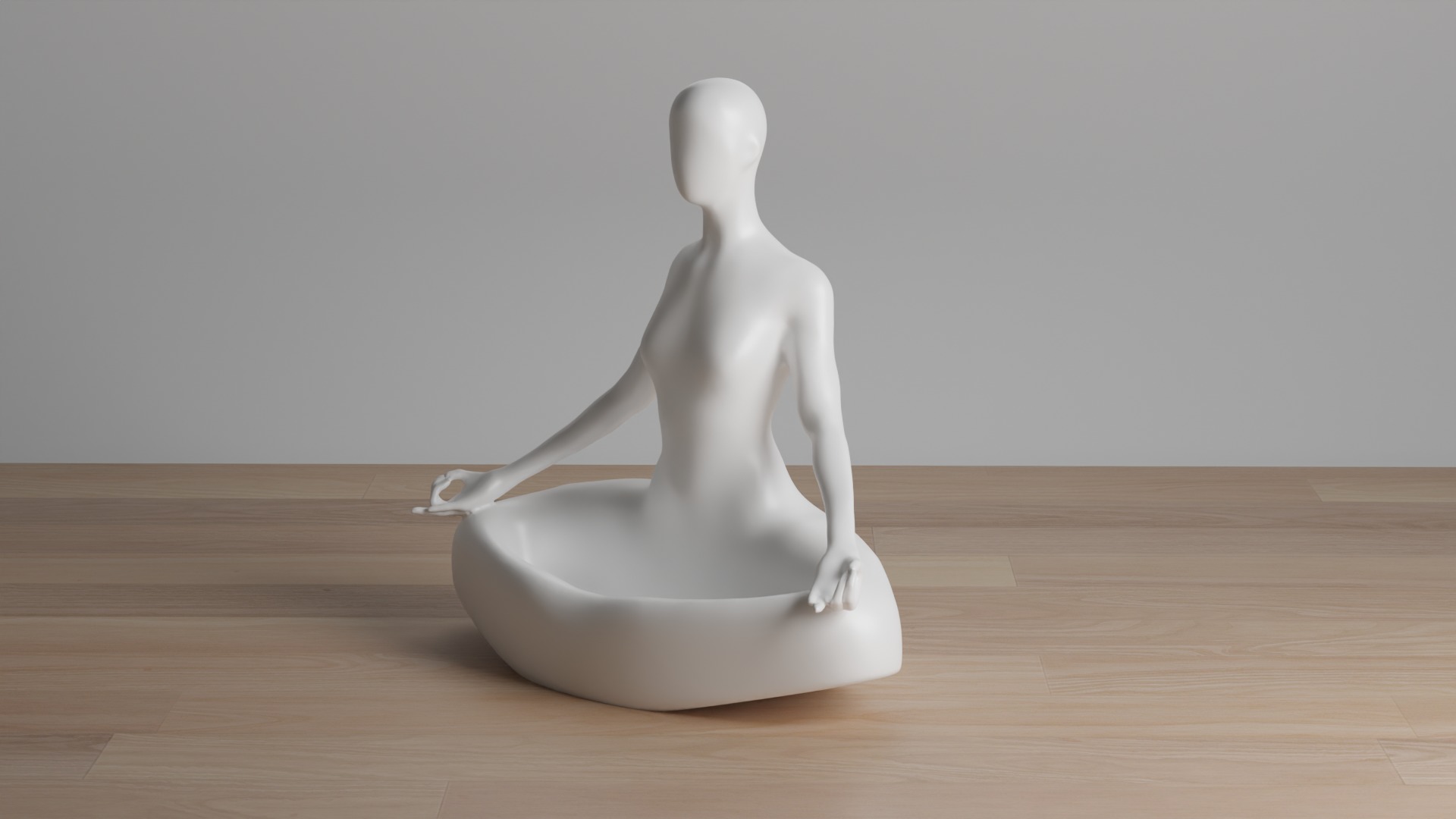 Minimalist Yoga Pose 3D Model Zen Meditation Woman Sculpture 3D print model_7