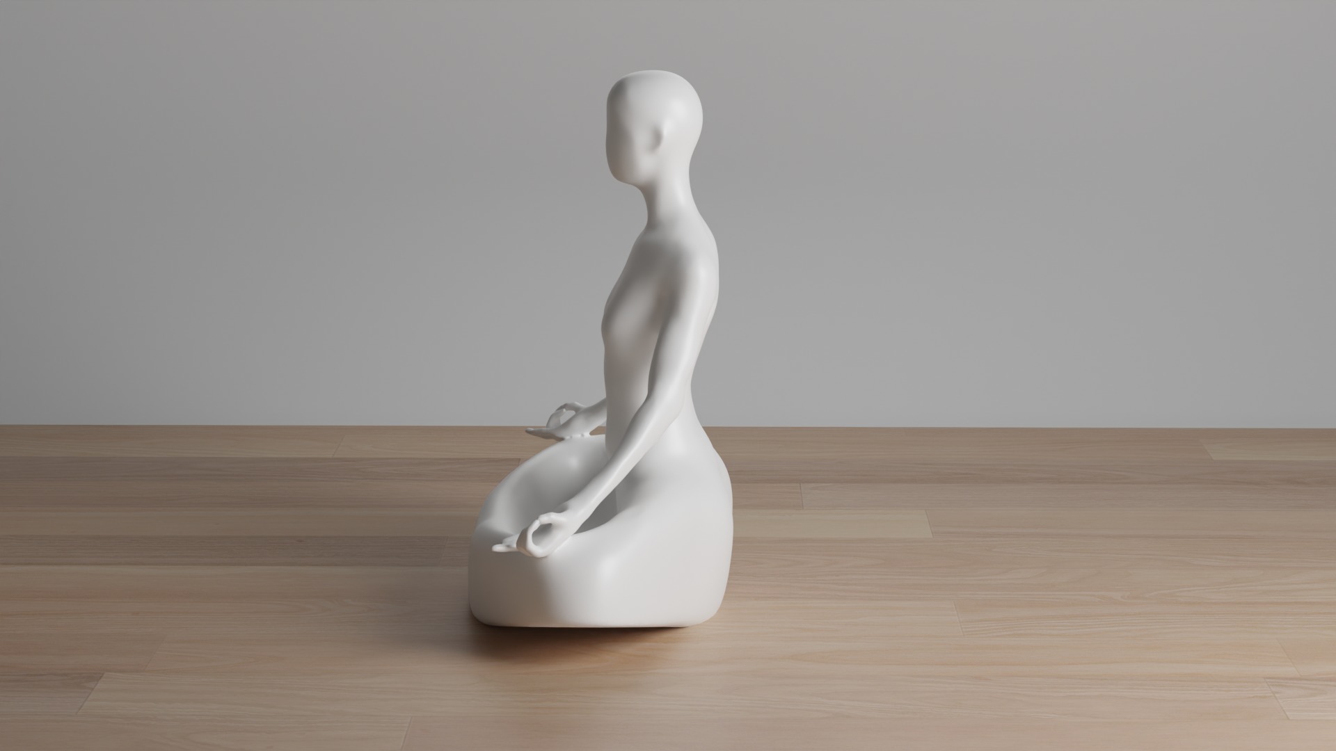 Minimalist Yoga Pose 3D Model Zen Meditation Woman Sculpture 3D print model_6